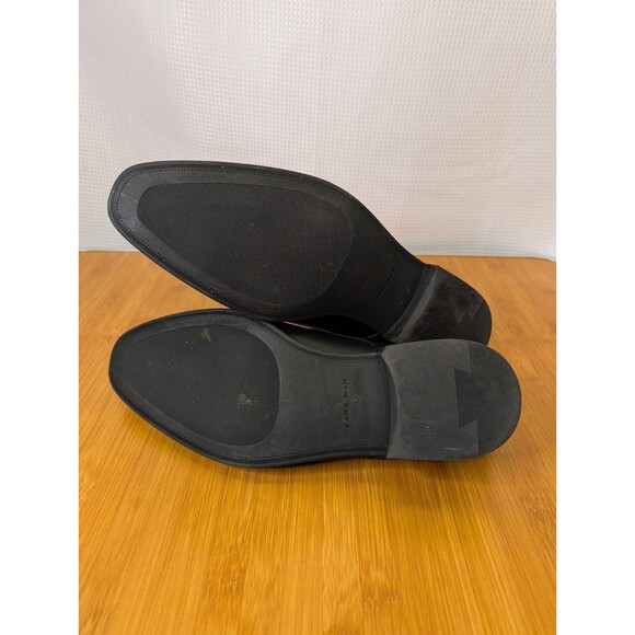 Zara Man Men's Double Monk Strap Dress Shoes Black Leather EU 43 US 10 (O02) - Picture 6 of 9